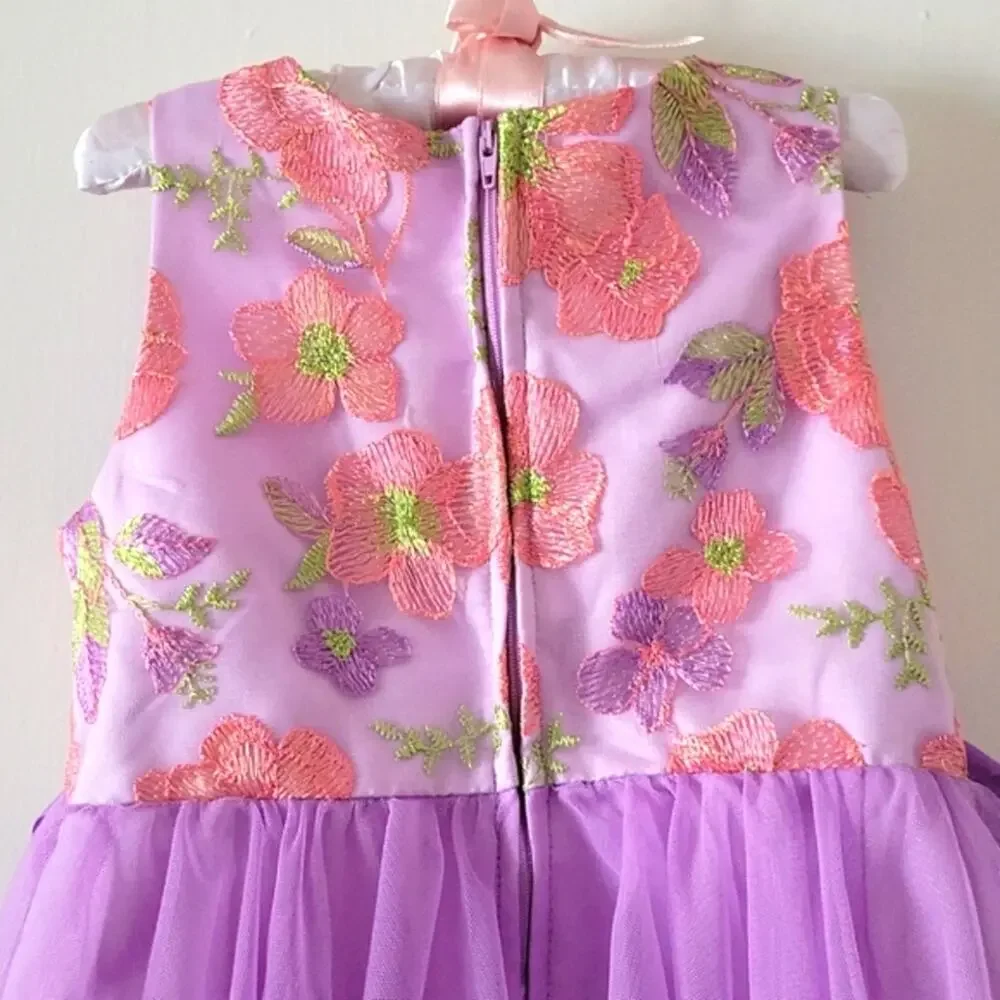 Purple Dress with pink Flowers